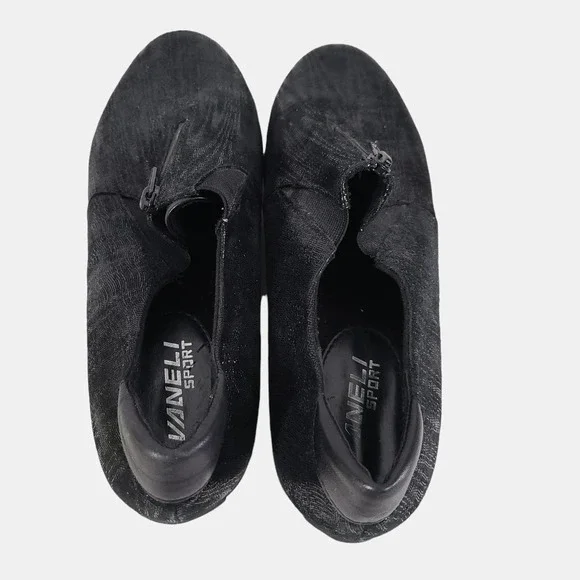 Vaneli Sport Front Zip Sneaker Nubuck Reptile Leather Comfort Shoes Black 9 - Picture 7 of 9